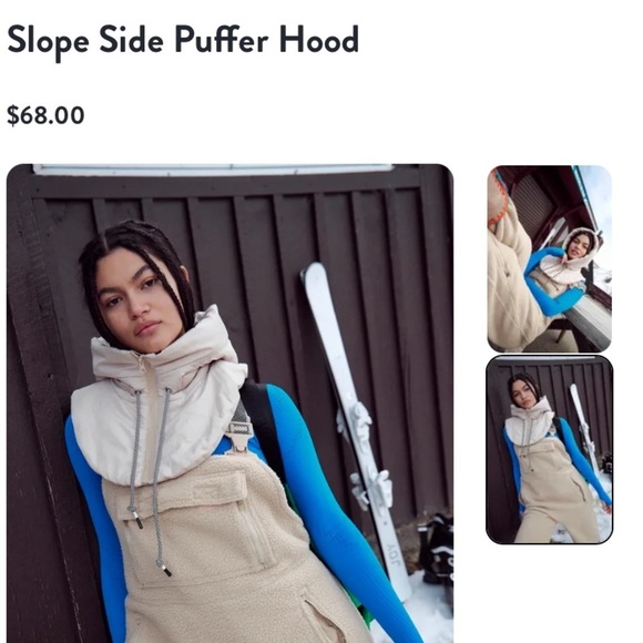 Free people slope size puffer balaclava hooded hat new without tags one size main image 5